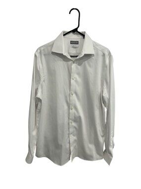 Michael Kors Large White Regular Fit Stretch Dress Shirt Wrinkle-Free Old Money